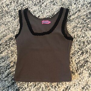 EDIKTED Women's brownish / gray tank with black trim / size M